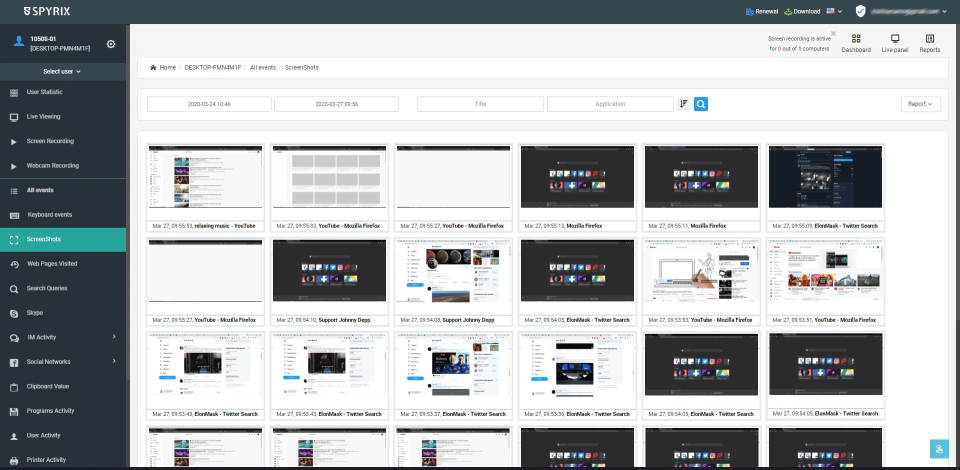 screenshot of Spyrix Employee Monitoring